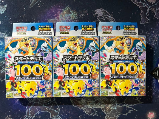Pokemon Unopened 3-Pack Starter Deck 100 with Shrink Wrap Box — Japanese