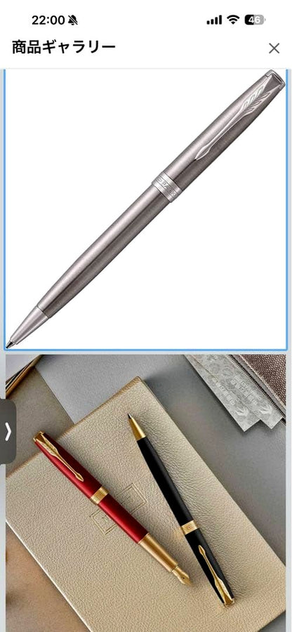 Waterman Oil-Based Expert Essential ballpoint pen in metallic CT with black ink and stainless steel body