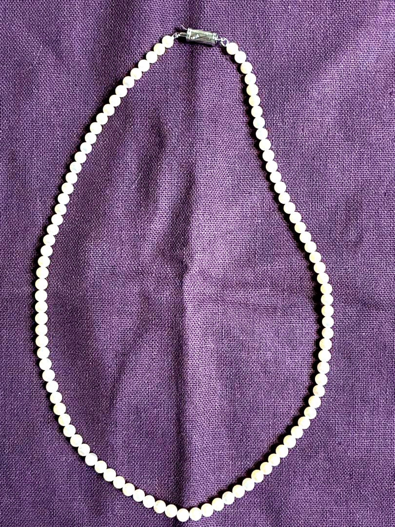 Akoya pearl necklace with 4.5mm baby pearls in white pink tones and SV925 clasp