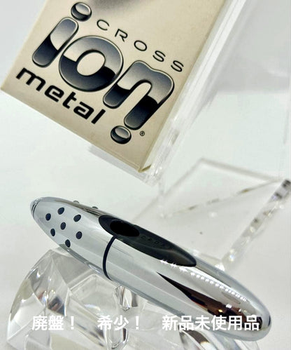 CROSS ion Kuro silver rollerball pen with glossy body, shown with original case and packaging