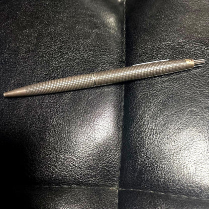 Vintage PILOT sterling silver ballpoint pen featuring Chidori pattern and knock mechanism