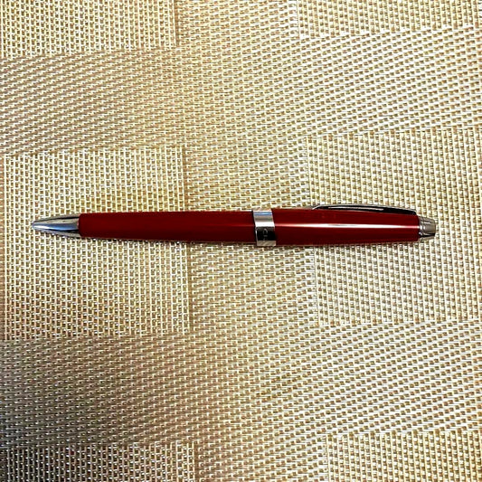 Cross ballpoint pen twist type in shiny Aventurared body, 57mm length, shown on white background