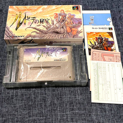 Ludra's Treasure Super Nintendo game complete with box, manual, postcard map, and cartridge