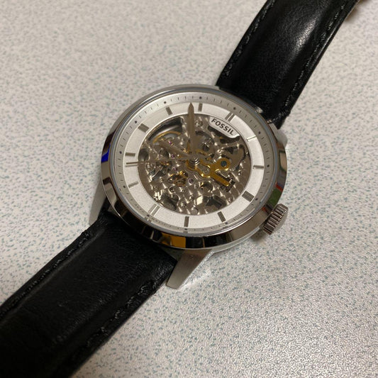FOSSIL Townsman Automatic Leather Black Men's Watch — Japanese