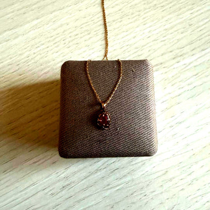 Ruby Necklace for July Birthstone made of K10 gold with a 40mm length featuring a single ruby pendant
