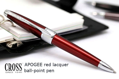 Kuro Cross Apogee AT0122-3 ballpoint pen in dark red Bordeaux color on white background