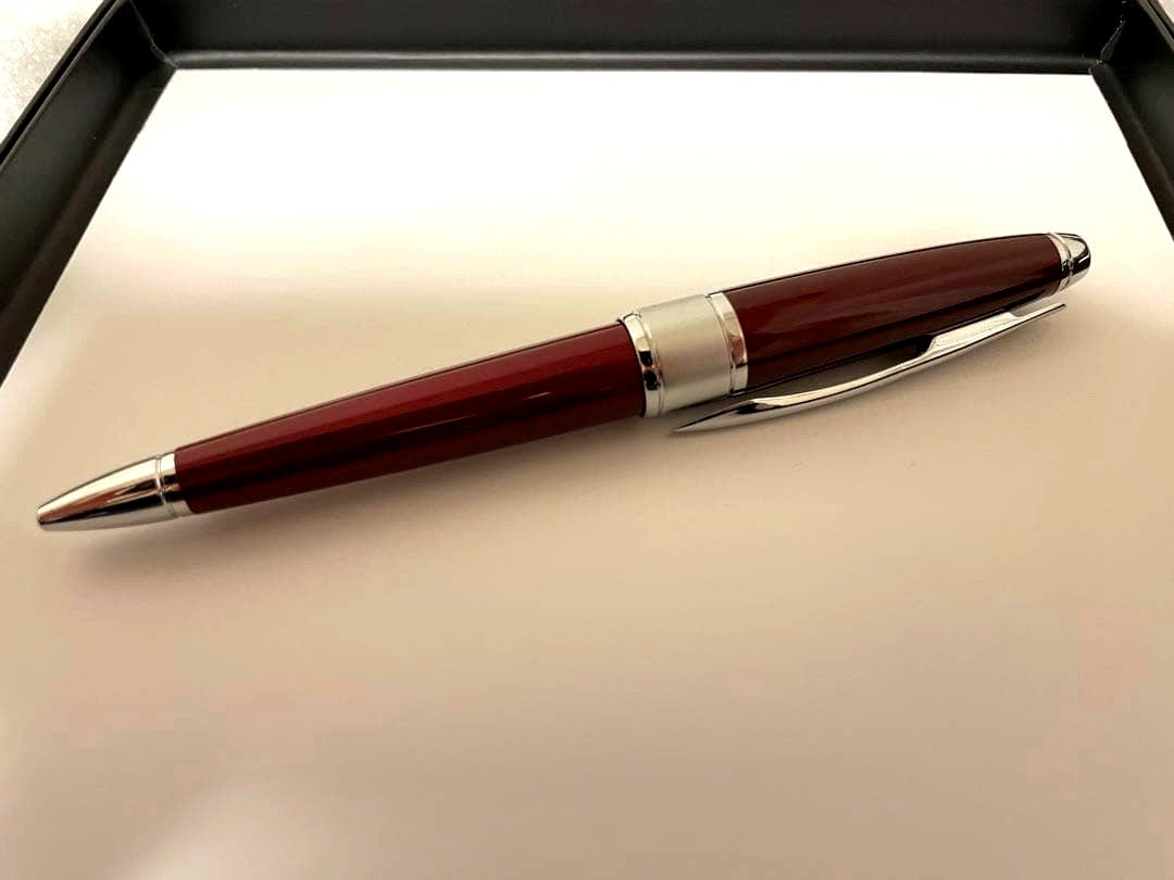 Cross Apogee AT0122-3 ballpoint pen in dark red Bordeaux with classic design and shiny finish