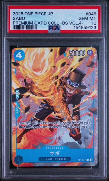 PSA 10 One Piece Sabo — OP10-049 — Japanese