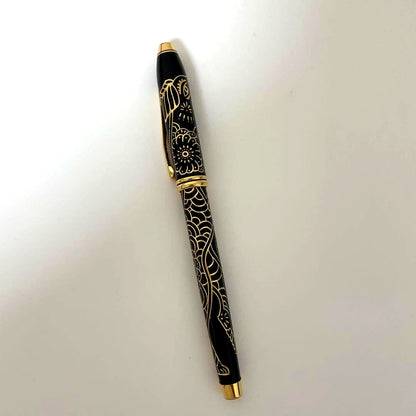 Cross 2018 Year of the Dog limited edition ballpoint pen with black lacquer, 23K gold plating, and Swarovski crystal