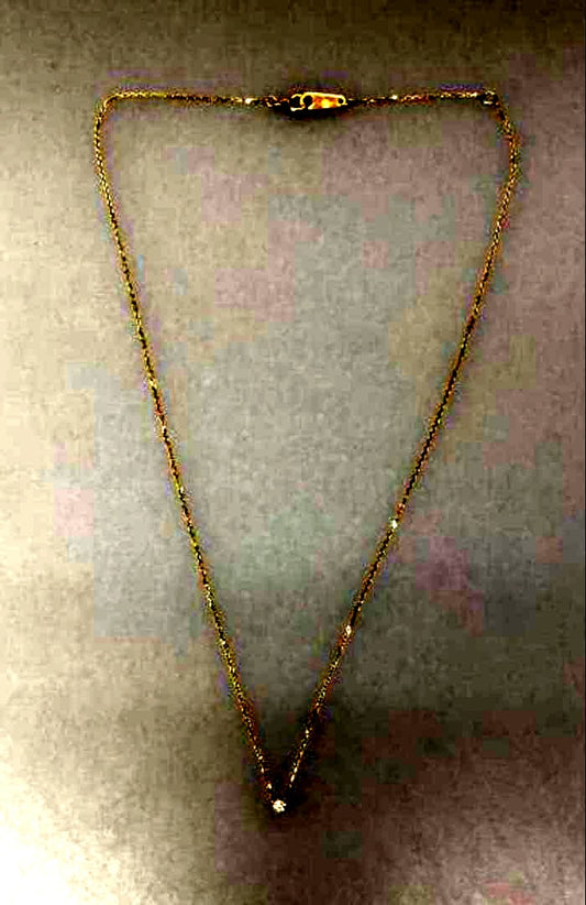 agete Diamond Necklace with 0.05ct diamond set in 10K gold on a 40cm chain