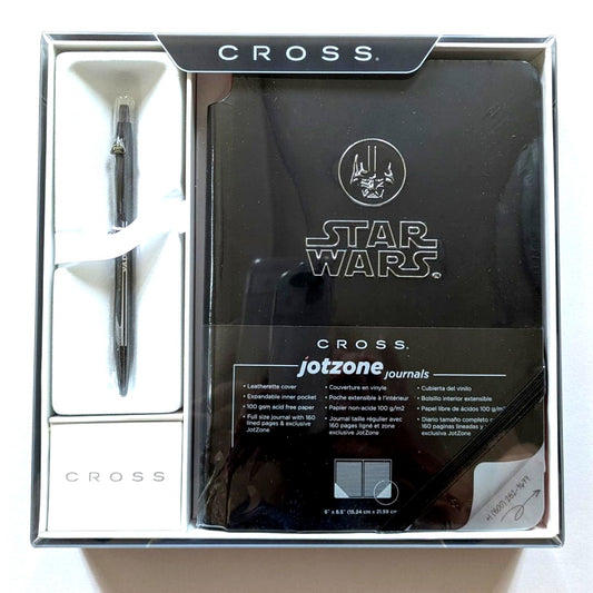 Cross Star Wars Darth Vader rollerball pen and leatherette notebook gift set with rubber and paper materials