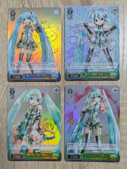Weiss Schwarz Signed 4-Card Set XR Weiss — Japanese