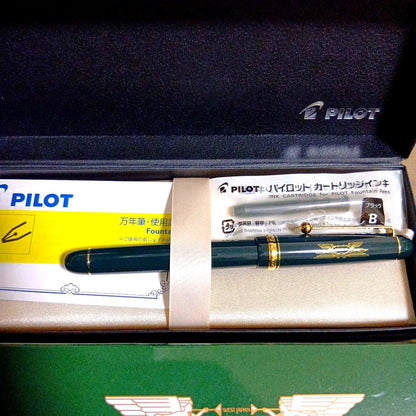 Sleeping Car Twilight Express PILOT fountain pen, new unused condition, displayed with cap on