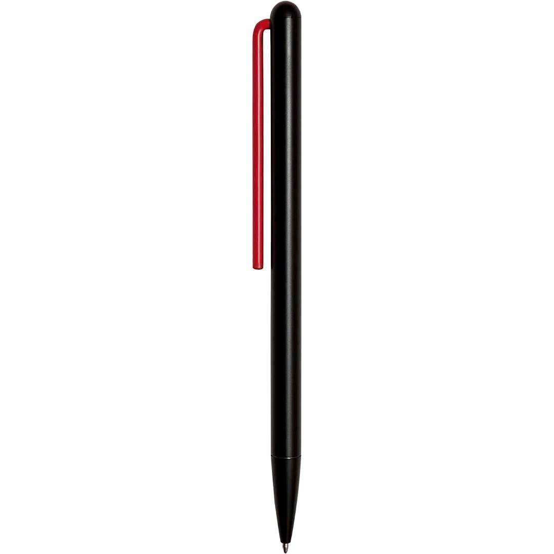 Pininfarina Segno grafeeX ballpoint pen with red accents and matte black aluminum body