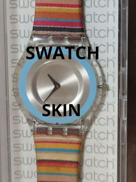 swatch Skin Multi-Stripe Band Analog Men's — Japanese