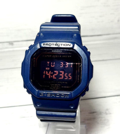 Casio G-Shock DW-5600BBM-2JF 2019 model navy square watch with inverted LCD and matte finish
