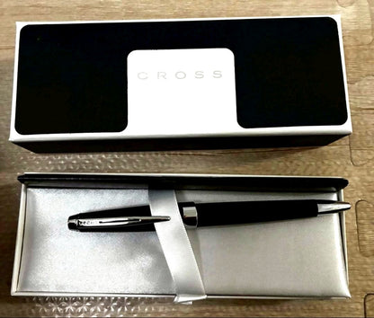 Cross black ballpoint pen with rotating mechanism displayed with dedicated box