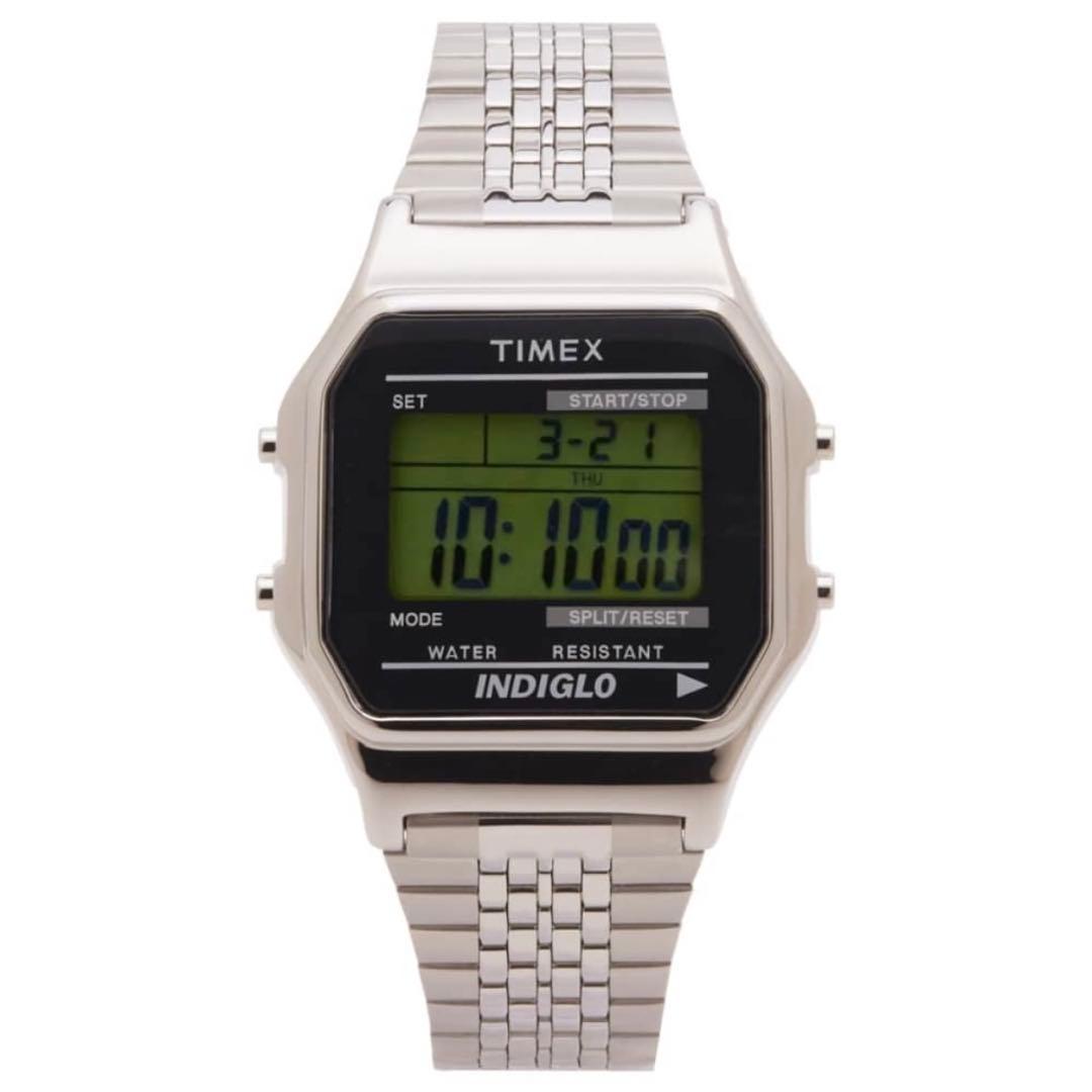TIMEX T80 Everyday Silver Digital Men's Watch — Japanese