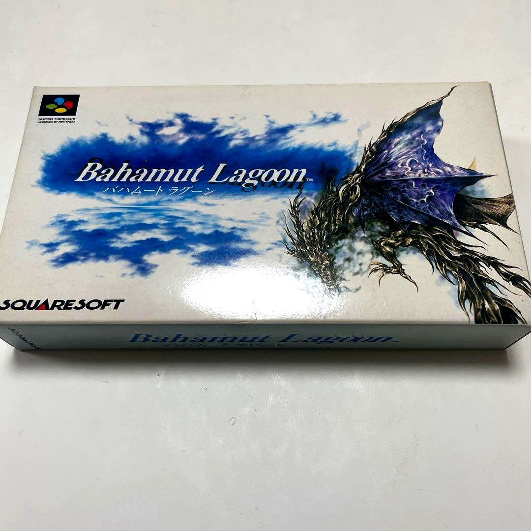 Used Bahamute Lagoon game cartridge for Super Famicom RPG in original case