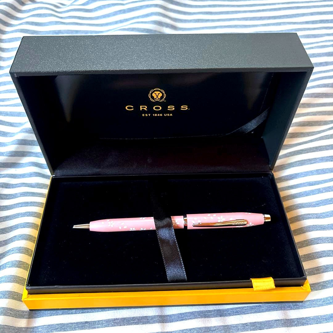 CROSS Century II Sakura Design ballpoint pen in sleek silver with cherry blossom accents