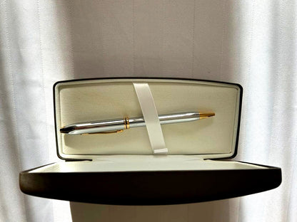 CROSS silver metal ballpoint pen body with dedicated case, brand new and unused