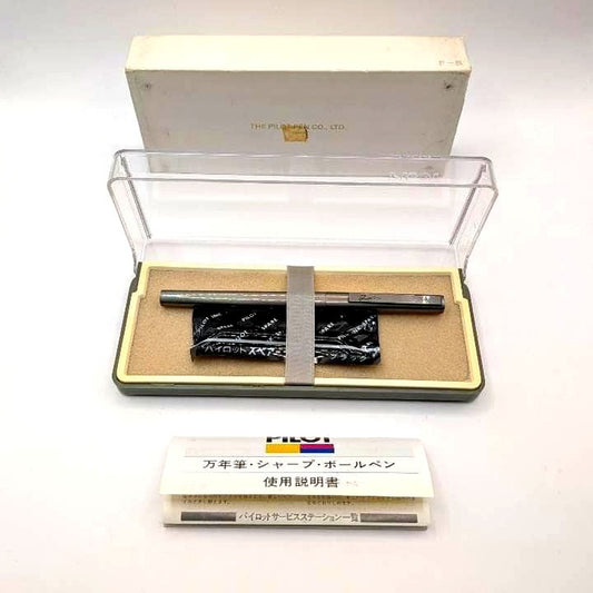 Vintage PILOT Quatro gray gunmetal fountain pen with original box and ink cartridge