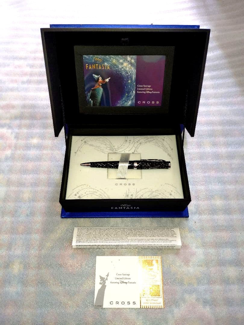 Limited Edition Cross Disney Fantasia black ballpoint pen with starry sky pattern and metal body