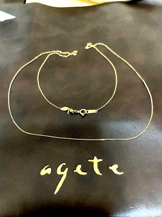 Agate K10 mixed chain necklace with 60 cm length displayed on a white background