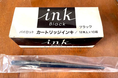Box of Pilot IRF12S black ink cartridges with 12 pieces per box and fountain pen included