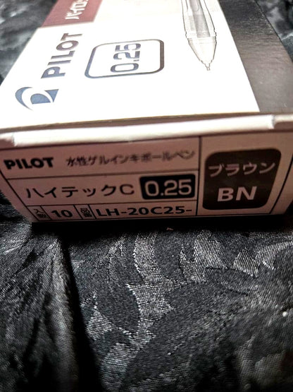 PILOT Hi-Tec-C 0.25mm brown ink pens 10-piece set with fine tip model LH-20C25