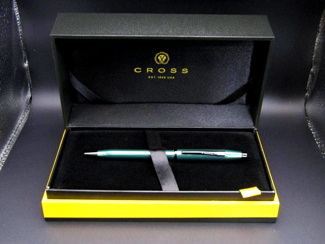 Cross Century II NAT0082WG-139 translucent green lacquer oil-based ballpoint pen with brass twist mechanism