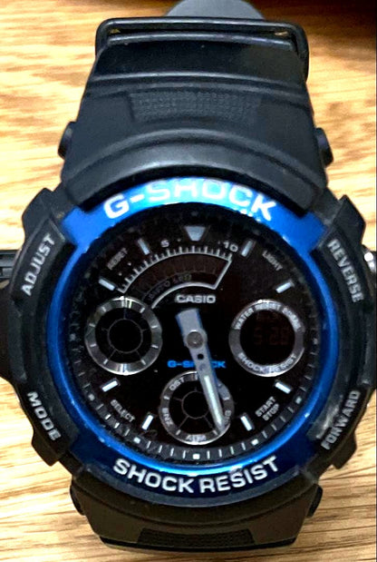 Casio G-Shock GA-2100 black and blue watch with shock resistant feature Japan import