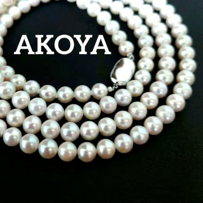 Akoya pearl long necklace 105 cm silver chain pink cherry-blossom color single strand