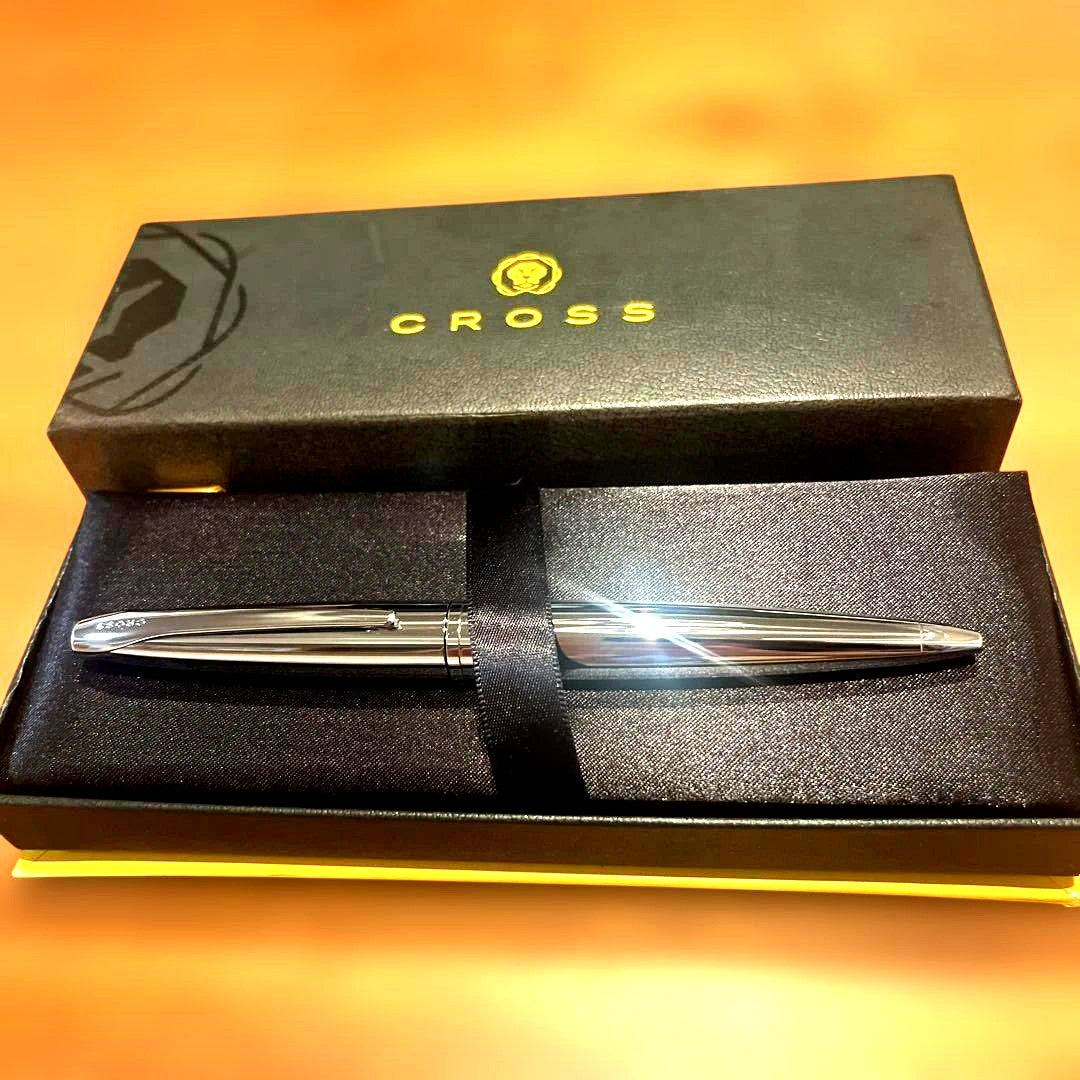 New silver CROSS ballpoint pen with included box and premium simple luxurious design