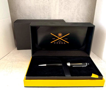 Cross Century 412WG-1 black lacquer ballpoint pen with sleek design and name customization option
