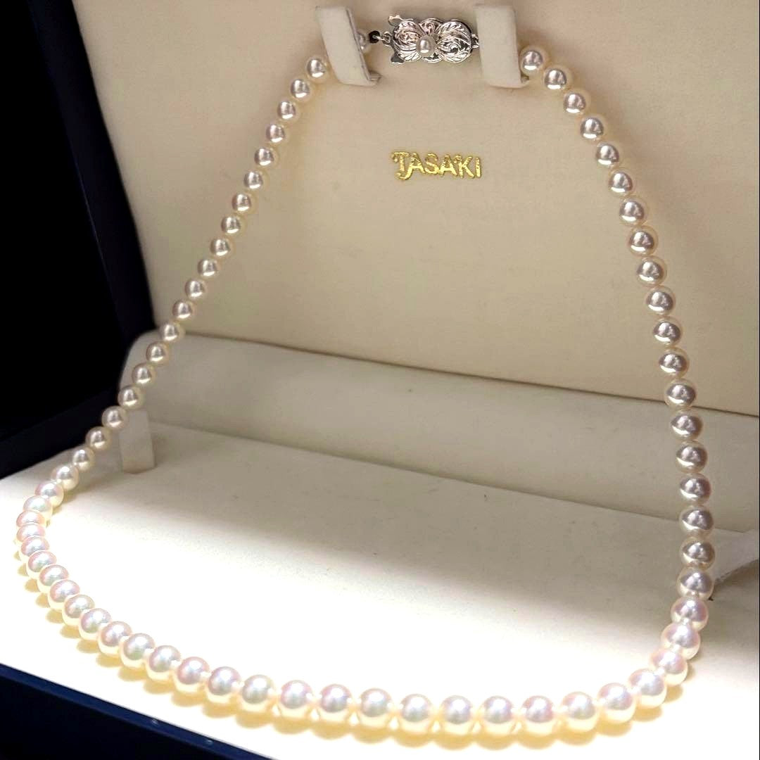 Akoya Pearl Necklace featuring 6.0mm round Mikimoto pearls on a 42cm strand
