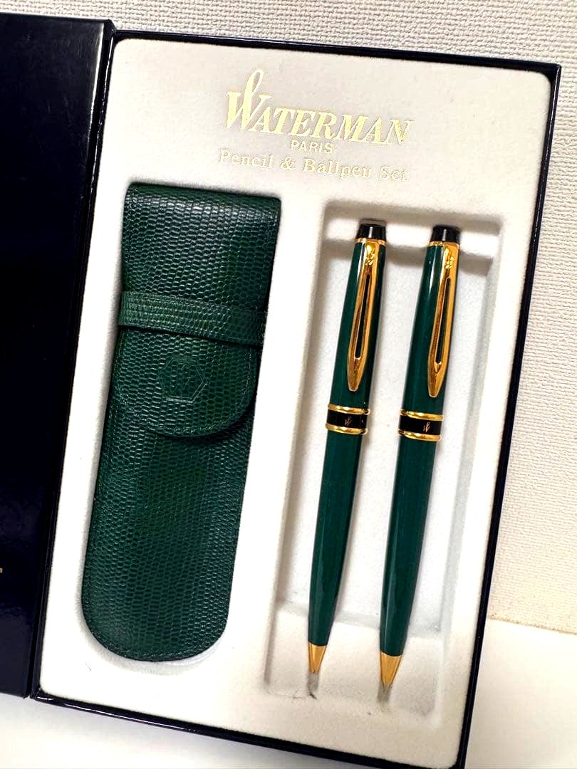 WATERMAN ballpoint pen and mechanical pencil set in original box with no visible signs of aging