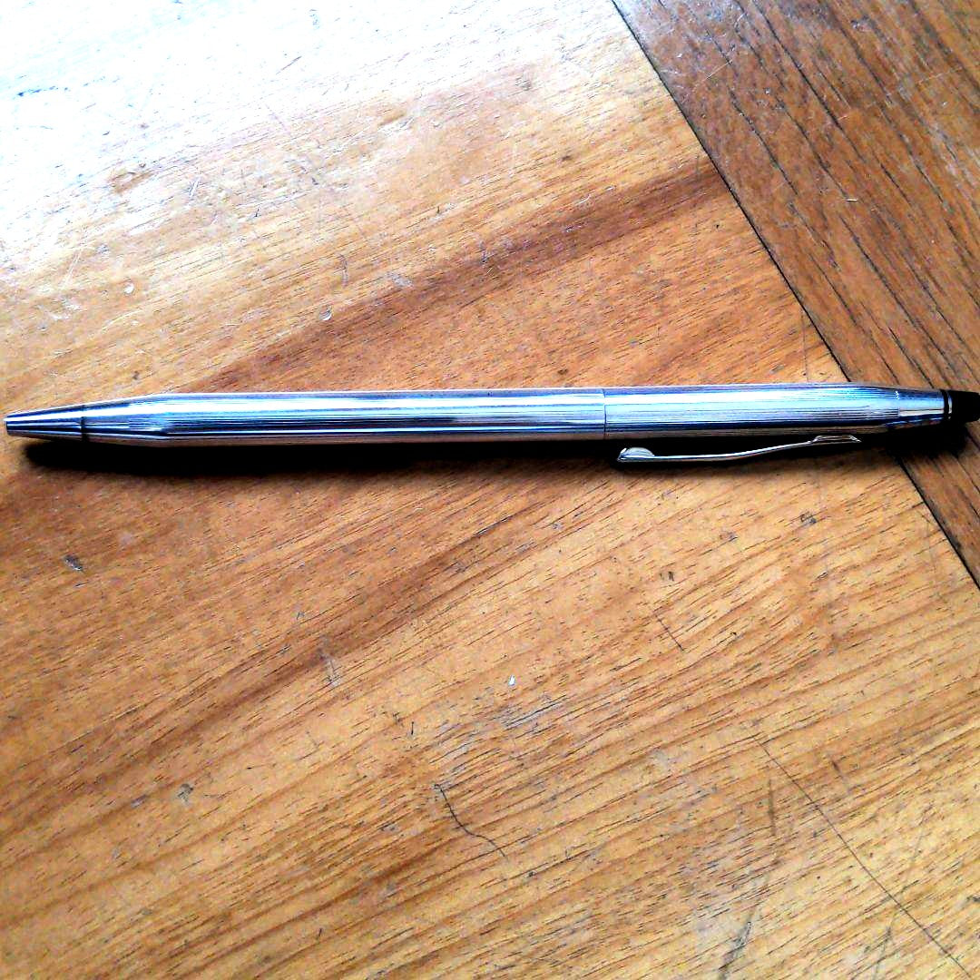 Cross Century 925 silver ballpoint pen from the 1990s with black accents, unused and collectible Japan import