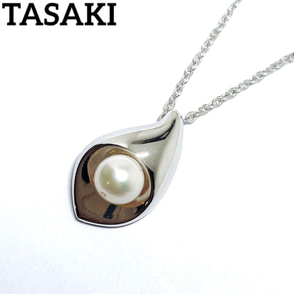 Tasaki Pearl Necklace Drop Droplet featuring 6.3mm pearls on a 40cm silver chain