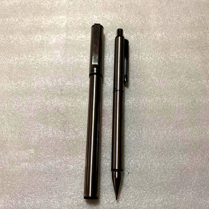 Pilot fountain pen and mechanical pencil set with sleek black barrels and silver accents
