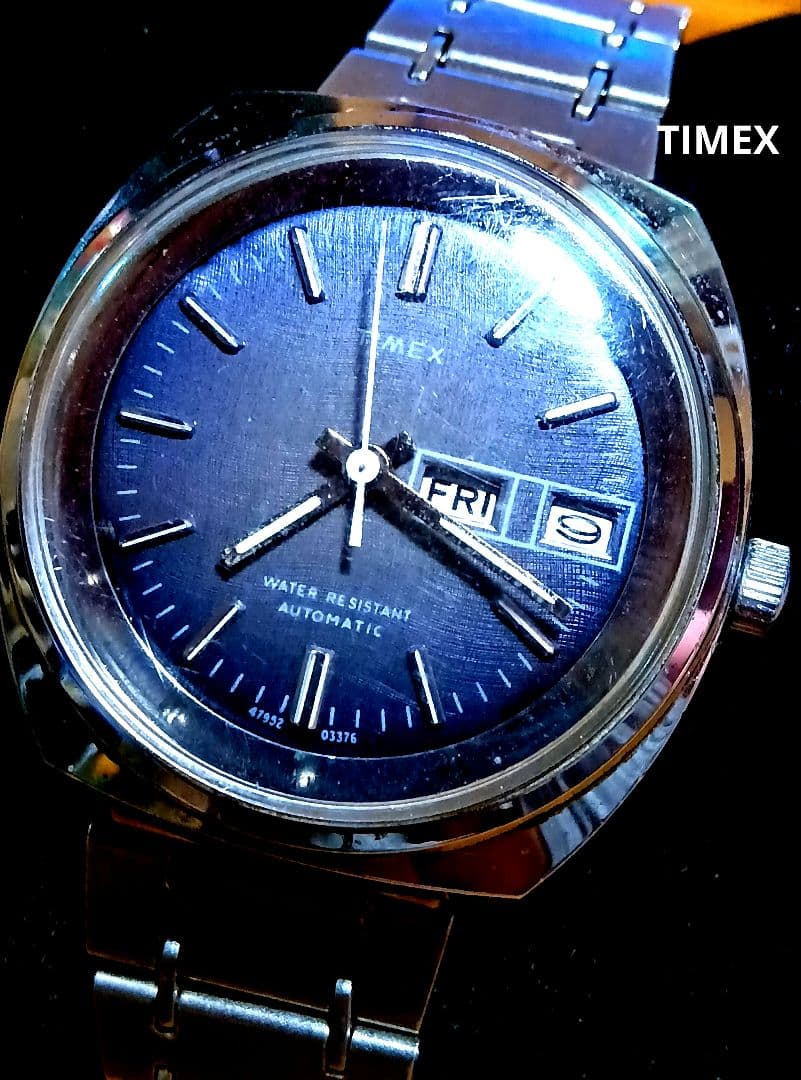 TIMEX Vintage Day-Date Dark Gray Dial AT Automatic Men's Watch — Japanese