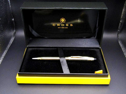 Cross Century II 4502WG ballpoint pen with 10K gold plating and twist mechanism on a white background