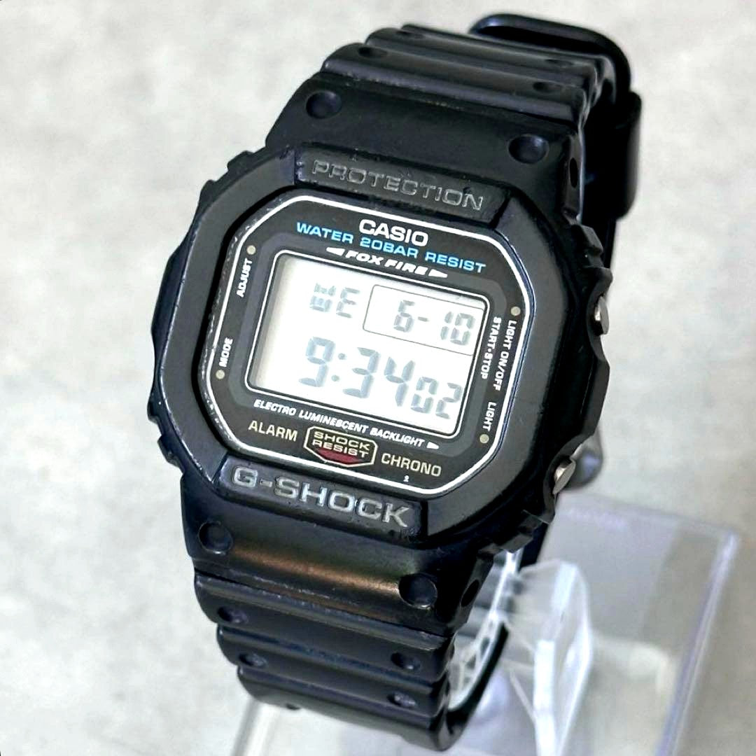 Casio G-Shock DW-5600E Fox Fire Speed Model watch with black resin case and digital display