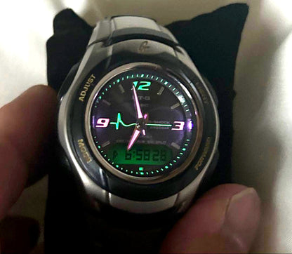 Casio G-Shock MTG-520MT-G analog digital neon illuminator watch with metal band and black face