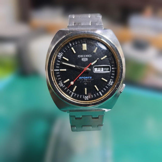 SEIKO 5 Sports 21J Automatic Black Men's Watch — Japanese