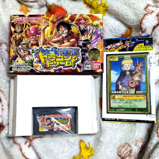One Piece Card Game Dragon Dream Limited Edition with Memory Stealing Boy card and sleeve for Game Boy Advance