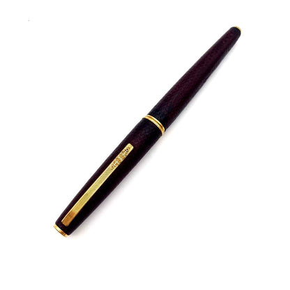 Pilot K18 fountain pen in Bordeaux color with gold trim and engraved clip shown against white background