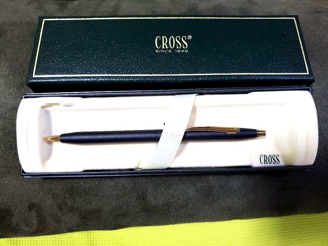 Cross mechanical pencil in black and silver ballpoint pen with blue ink set imported from Japan