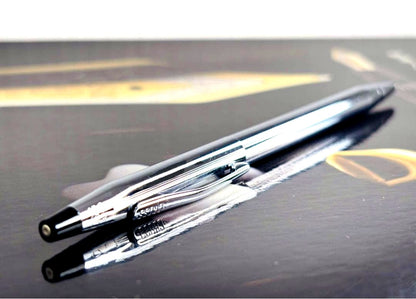 Cross Classic Century Chrome ballpoint pen model No3502 with Ireland engraving and vertical striped chrome body