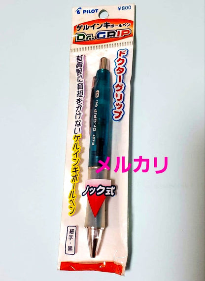 Pilot Dr. Grip Gel Ink Ballpoint Pen Knock Type LDG-80R-TG in translucent blue, 140mm length